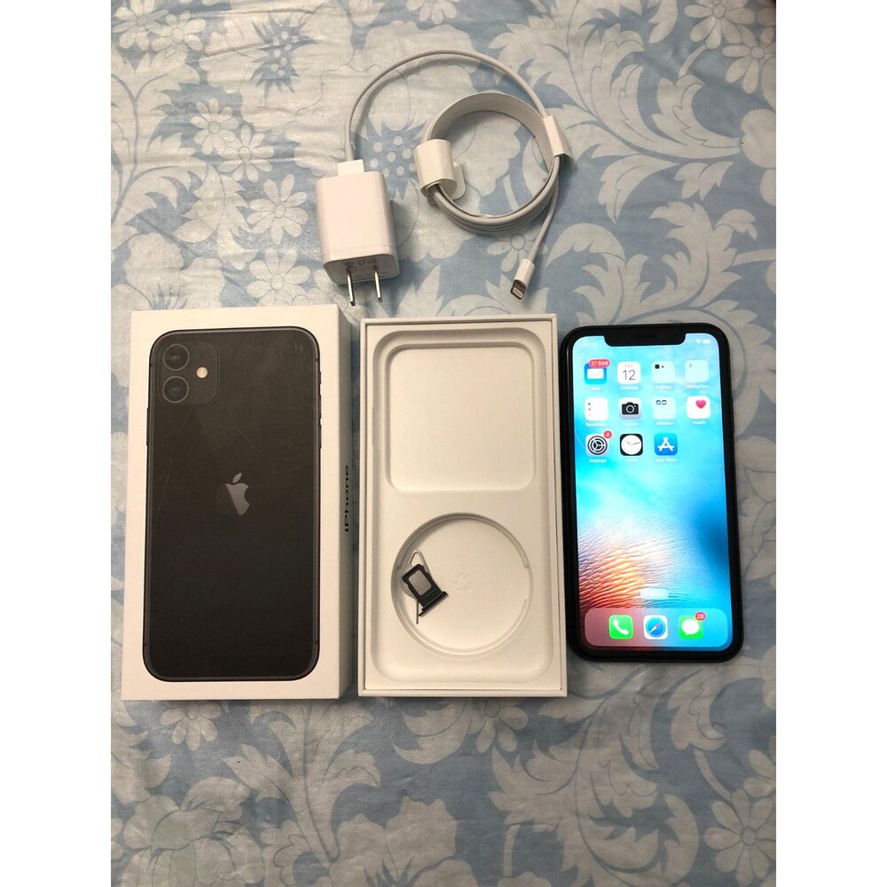 Apple iPhone 11 - 128GB - Black (Unlocked) A2111 Bundle w/ Box